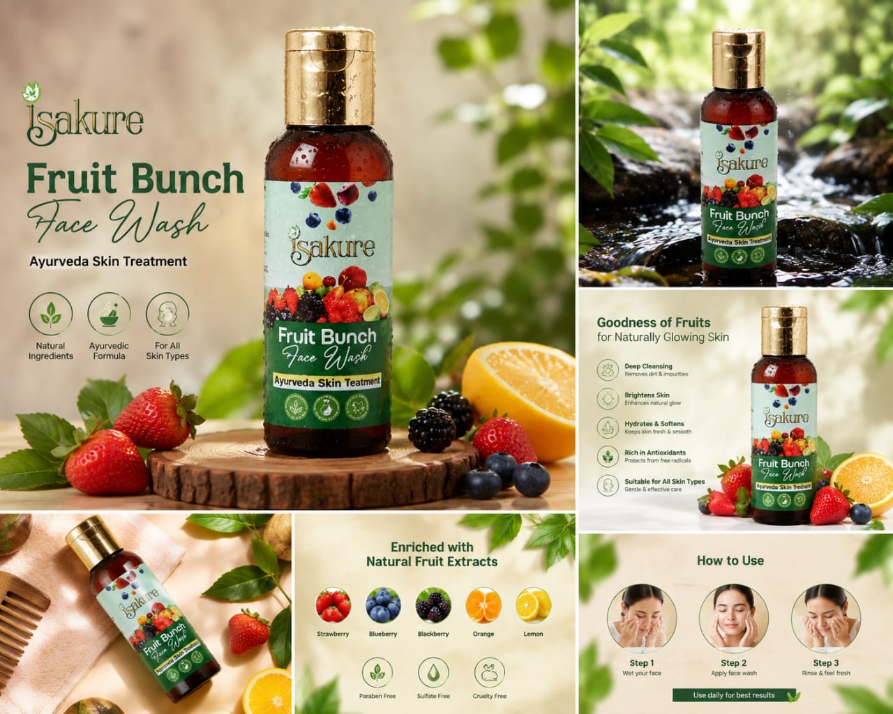 Isakure Fruit Bunch Face Wash