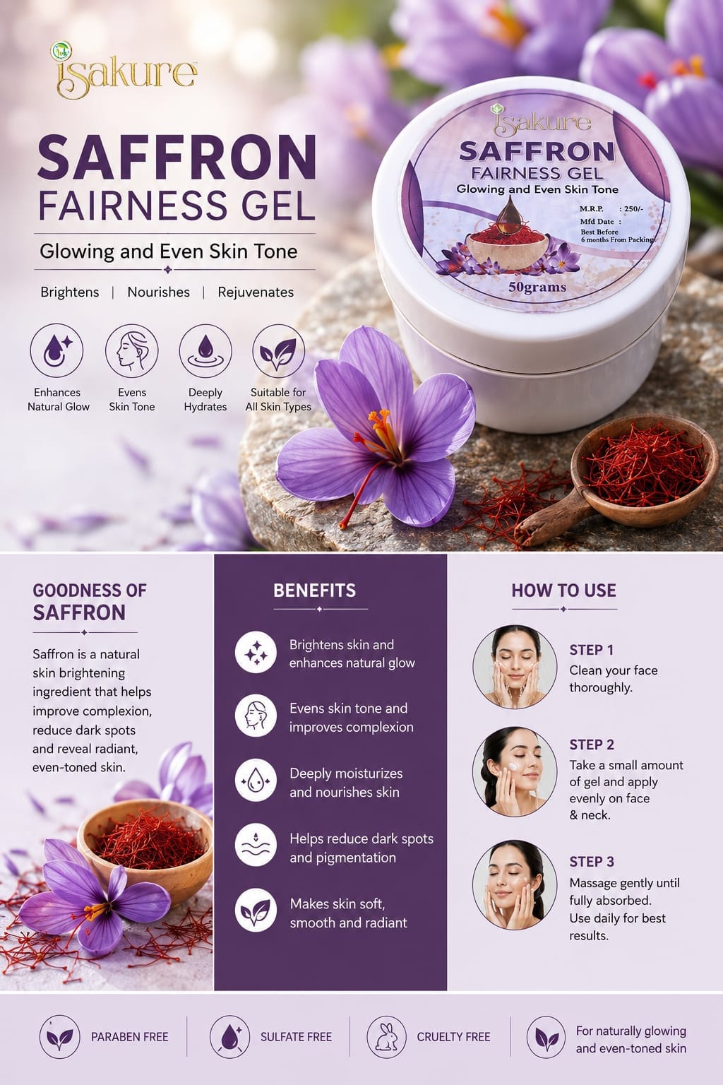 Isakure Saffron Fairness Gel - Image 2