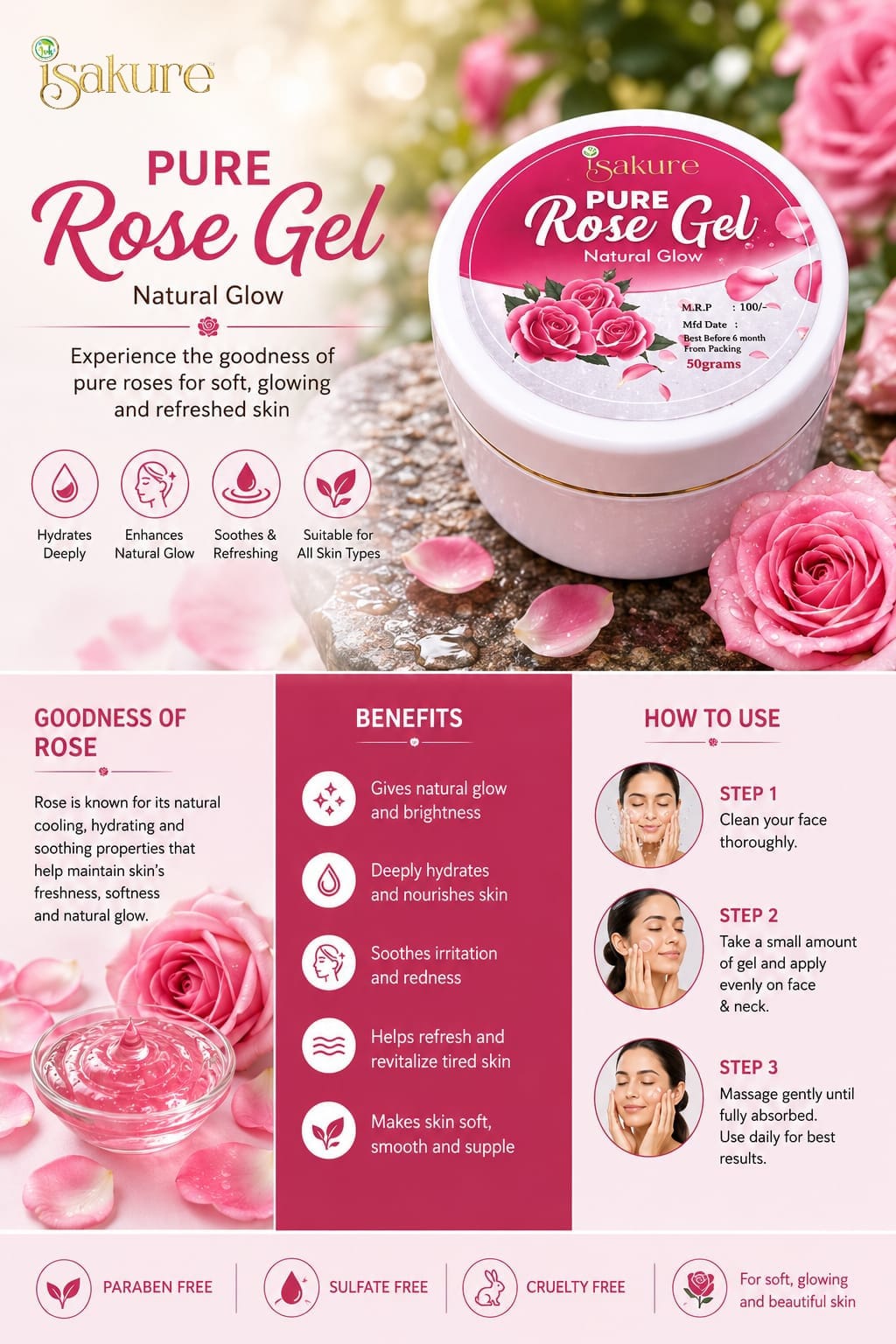Isakure Pure Rose Gel - Image 2